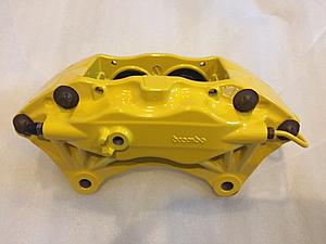 Evo brake calipers powder coated yellow never used-img_4023.jpg