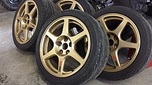 Stock Enkei Evo 8 Wheels powder coated gold with tires!-20150223_151018.jpg